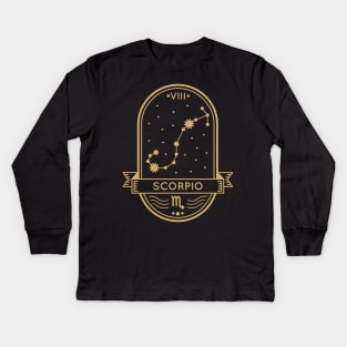 Scorpio Gold Sigil Kids Long Sleeve T-Shirt